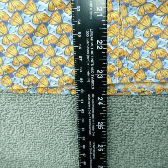 I. E. Relaxed Button Up Shirt‎ Women 1X Orange Blue Butterfly Cotton 3/4 sleeve - Picture 6 of 6